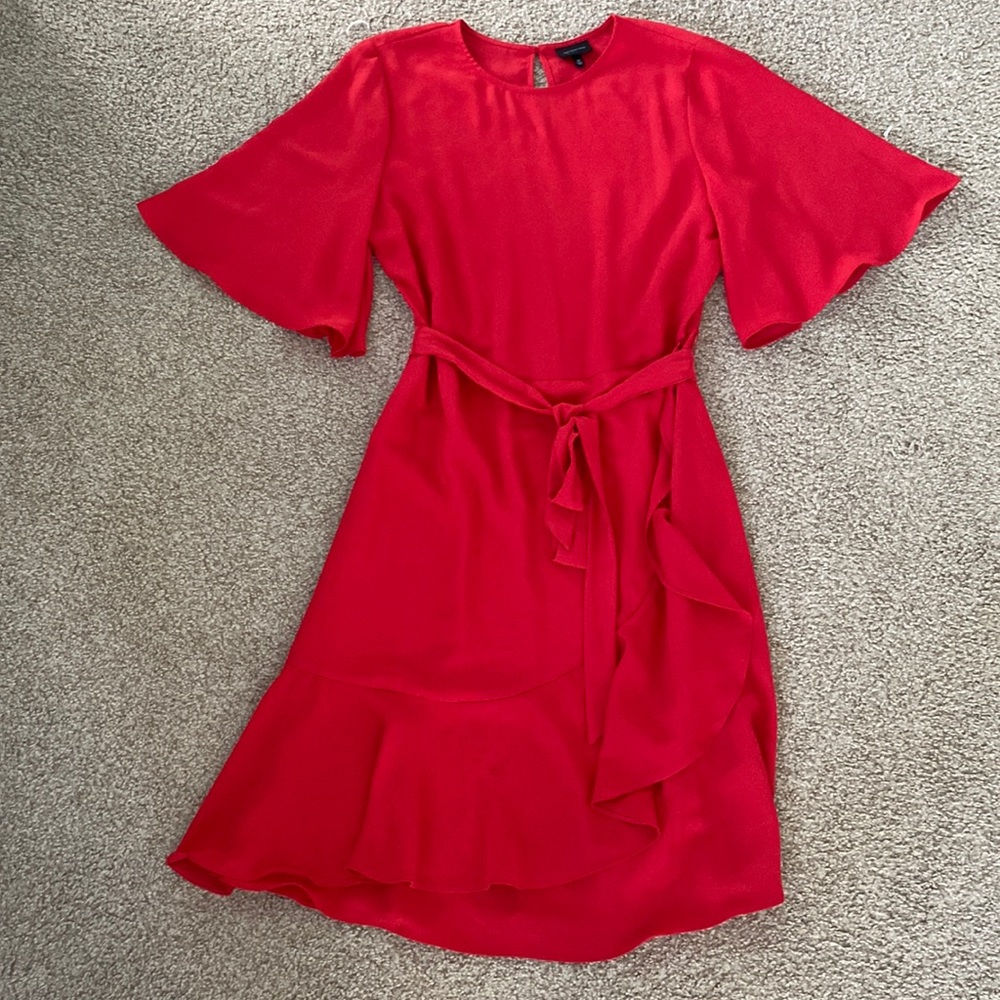 Who What Wear bright red party dress